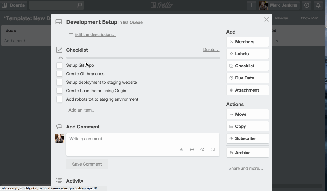 Convert a checklist to a card