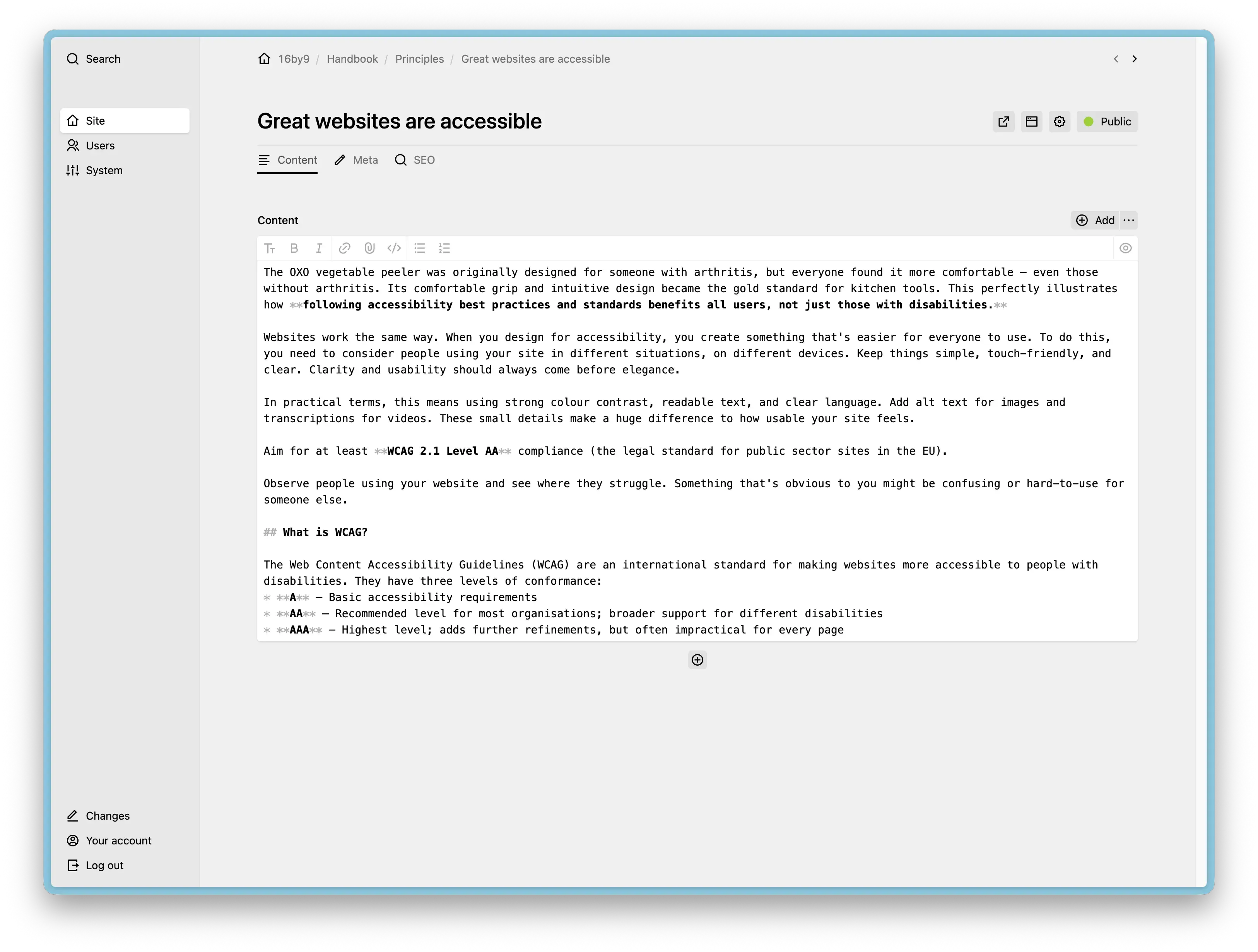 Screenshot of Obsidian
