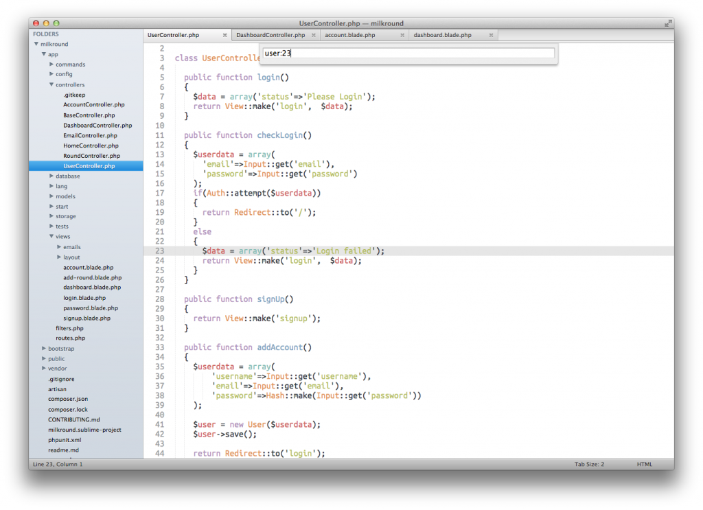 Sublime Text goto anything menu