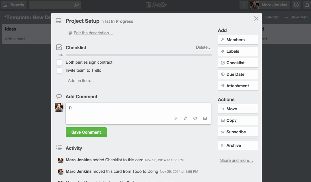 Reference another card in a discussion